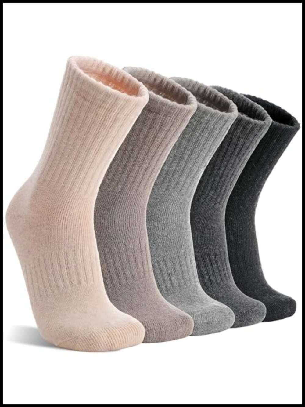 Womens Merino Wool Socks 5 Pack Hiking Thermal Crew Boot Work